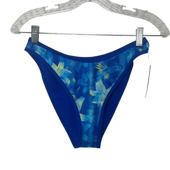 Wild Fable Swim Bikini Bottom Womens Small Blue Tropical Summer Pool - Picture 1 of 9